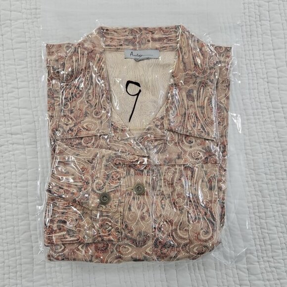 Analogy Multicolored Floral Embroidered Denim Jean Jacket EUC Women's Large - Picture 14 of 14